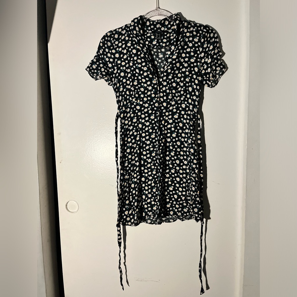 Floral button front dress